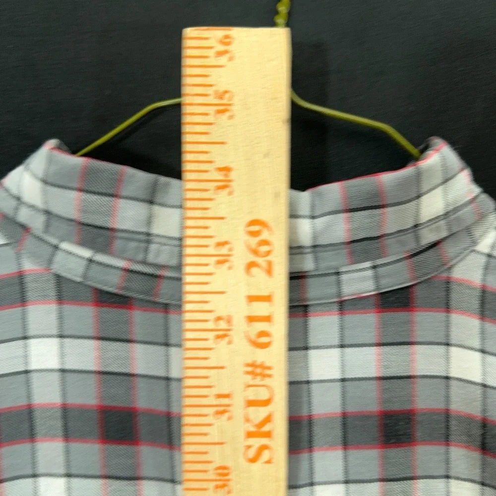 Vintage Polo Jeans Co Ralph Lauren Men's L Red Black Plaid Shirt 90s Flag Patch‎